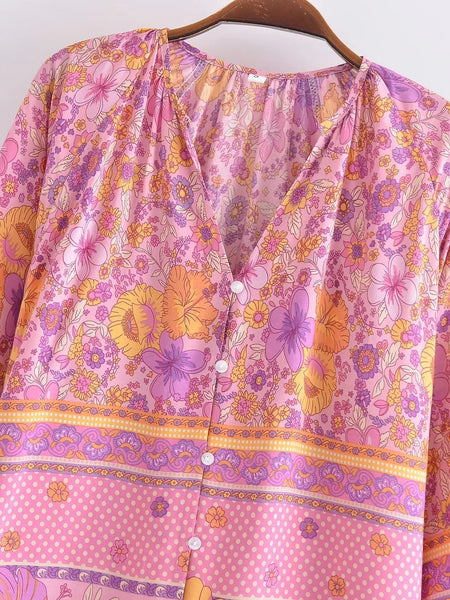 CHARLA Top - Pink-Blouse- Boheme Junction