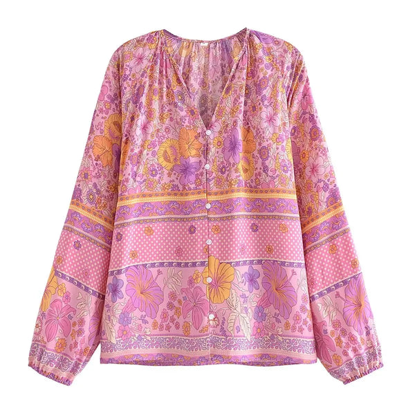 CHARLA Top - Pink-Blouse- Boheme Junction