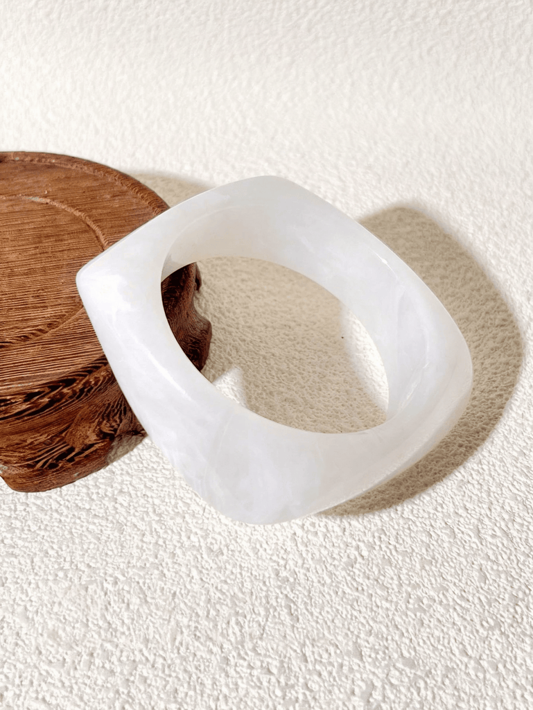 CHELSEA Angular Bangle - Snow-Women Bracelets- Boheme Junction