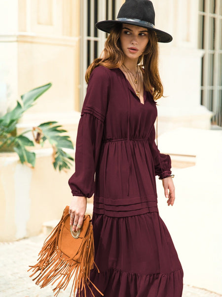 boheme junction Women Long Dresses CLAIRE Maxi Dress - Wine