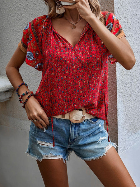 DAHLIA Top - Red | LAST SIZES-Tops- Boheme Junction