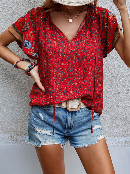 DAHLIA Top - Red | LAST SIZES-Tops- Boheme Junction