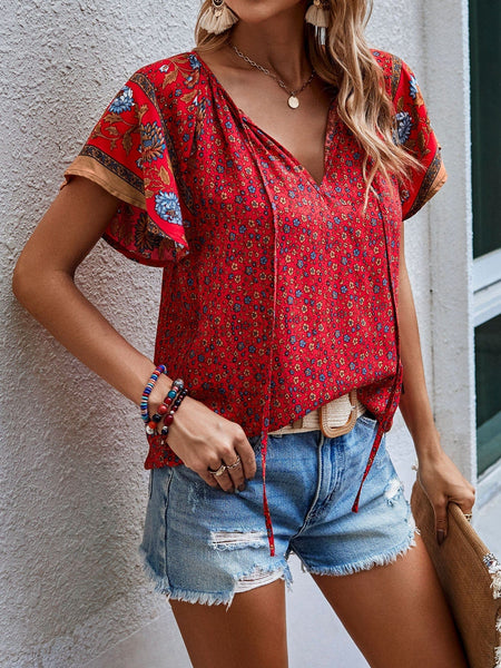 DAHLIA Top - Red | LAST SIZES-Tops- Boheme Junction