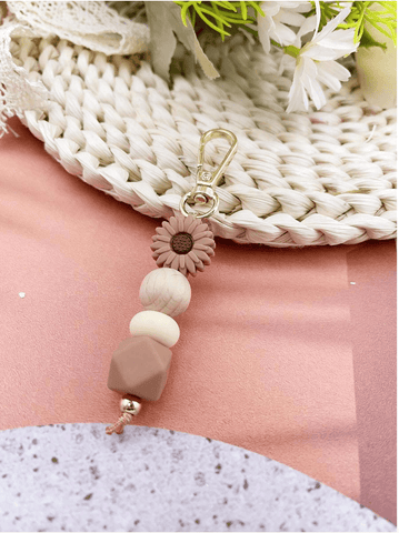 Boheme Junction Keychains & Accessories DAISY Keychain Charm - Brown