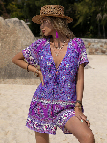 DAKOTA Playsuit - Purple-Women Jumpsuits- Boheme Junction