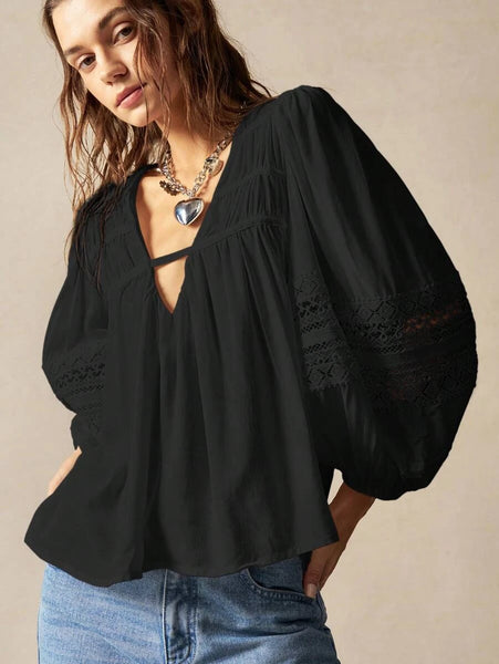 DANA Top - Black-Women Tops, Blouses & Tee- Boheme Junction