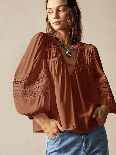 DANA Top - Brown-Women Tops, Blouses & Tee- Boheme Junction