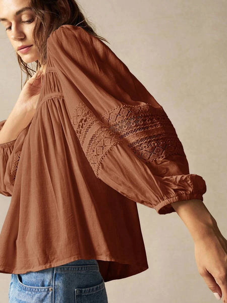 DANA Top - Brown-Women Tops, Blouses & Tee- Boheme Junction