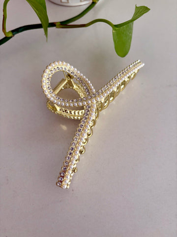 DIXIE Gold Pearl Hair Claw Clip-Hair Clip- Boheme Junction