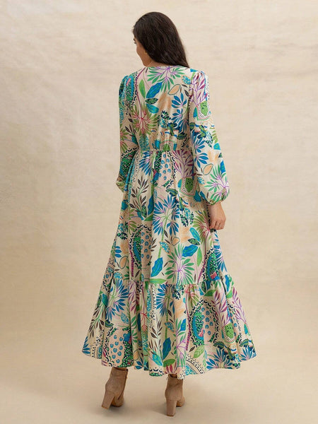 PARIS Maxi Dress - Green-Women Long Dresses- Boheme Junction