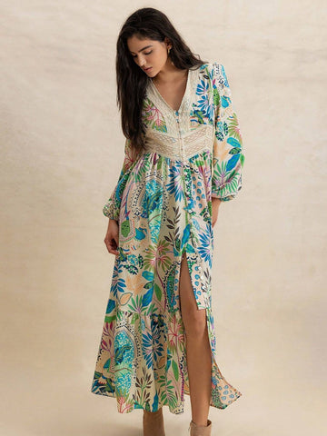 PARIS Maxi Dress - Green-Women Long Dresses- Boheme Junction