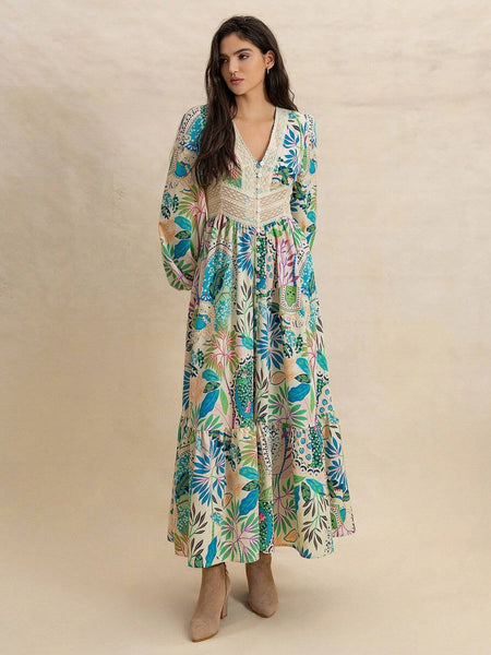 PARIS Maxi Dress - Green-Women Long Dresses- Boheme Junction