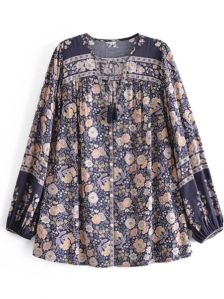 DYLAN Top - Charcoal-blouse- Boheme Junction