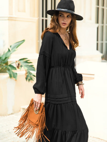 CLAIRE Maxi Dress - Black-Women Long Dresses- Boheme Junction