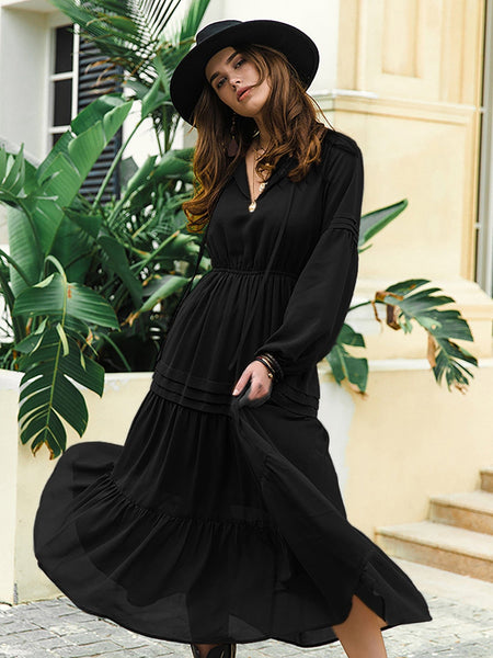 CLAIRE Maxi Dress - Black-Women Long Dresses- Boheme Junction