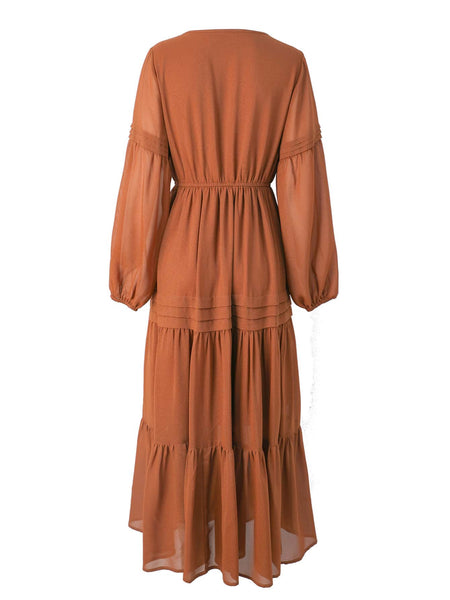 CLAIRE Maxi Dress - Tan-Women Long Dresses- Boheme Junction