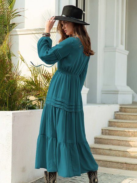 CLAIRE Maxi Dress - Teal-Women Long Dresses- Boheme Junction