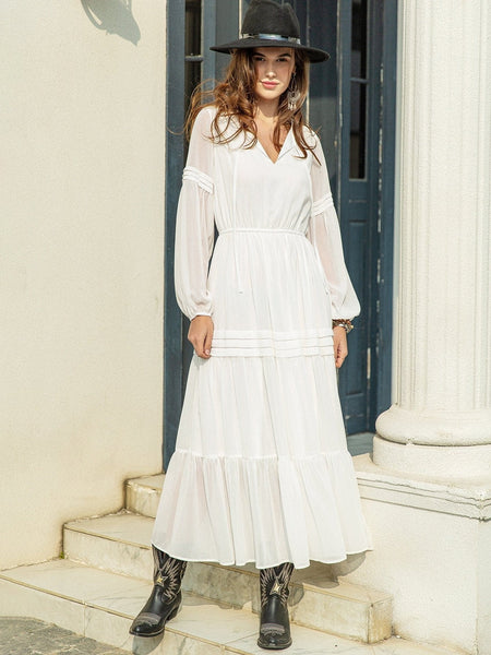 CLAIRE Maxi Dress - White-Women Long Dresses- Boheme Junction