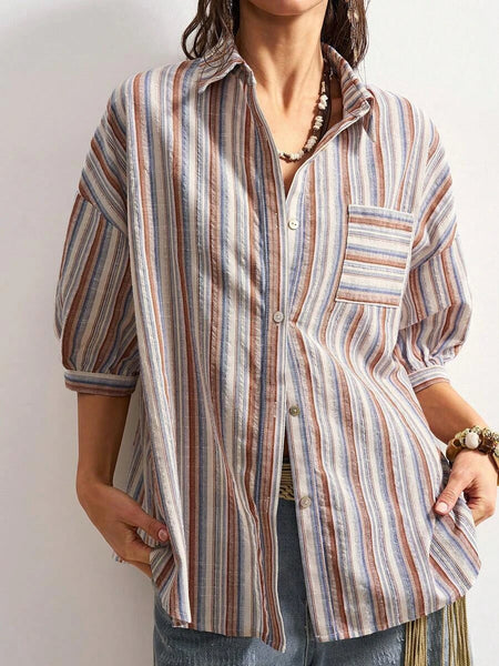 HAZEL Top - Striped-Women Tops, Blouses & Tee- Boheme Junction
