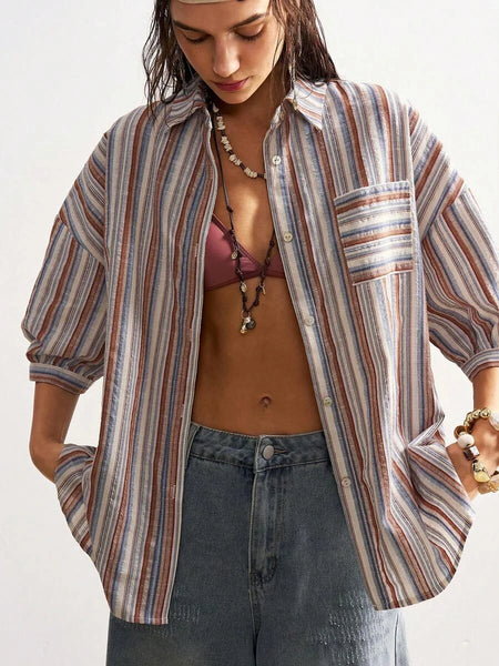 HAZEL Top - Striped-Women Tops, Blouses & Tee- Boheme Junction