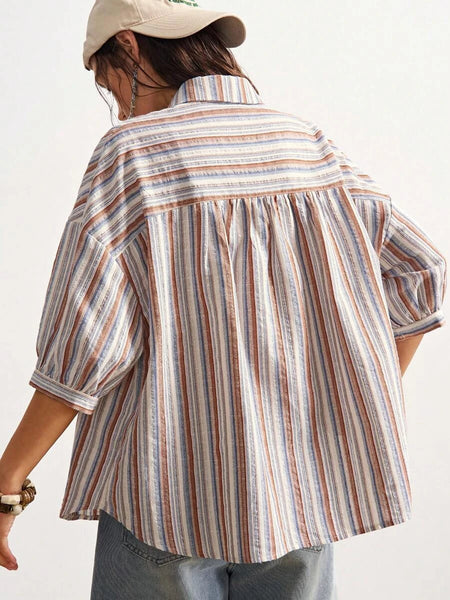 HAZEL Top - Striped-Women Tops, Blouses & Tee- Boheme Junction
