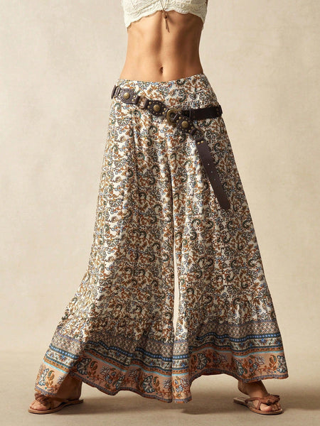 JAMIE Wide Leg Pants - Floral-Women Bottoms- Boheme Junction