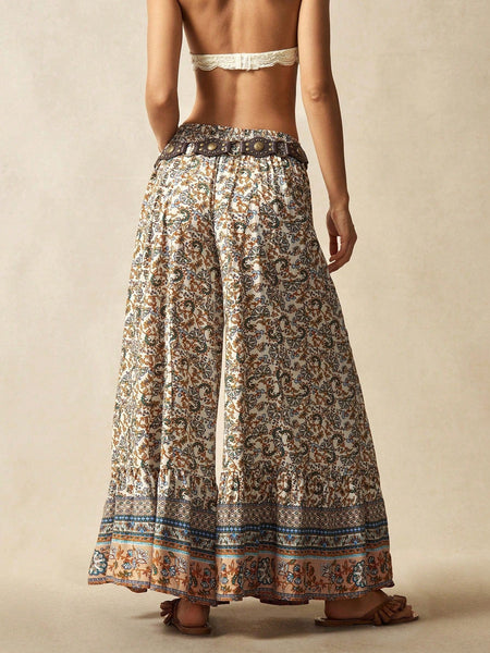 JAMIE Wide Leg Pants - Floral-Women Bottoms- Boheme Junction