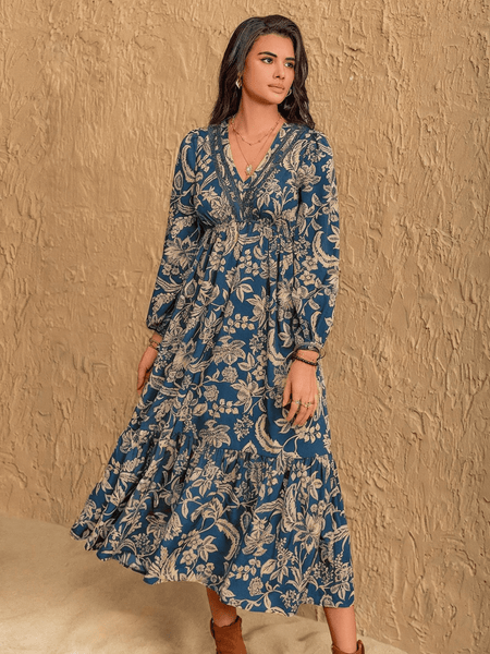 JANELLE Maxi Dress - Blue-Women Dresses- Boheme Junction