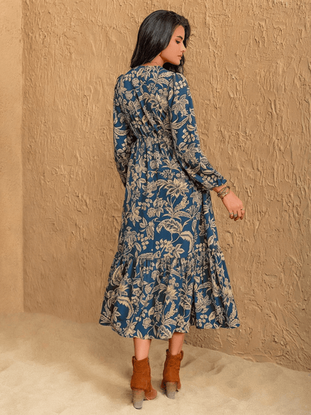 JANELLE Maxi Dress - Blue-Women Dresses- Boheme Junction