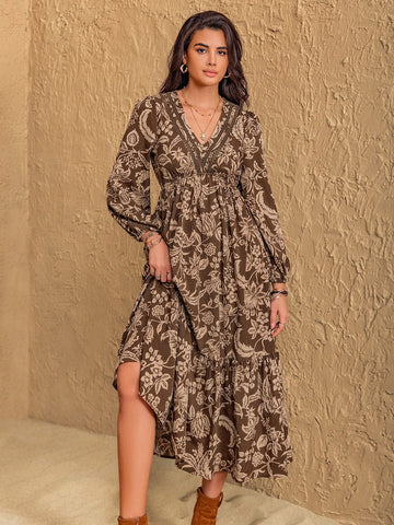 JANELLE Maxi Dress - Brown-Women Dresses- Boheme Junction