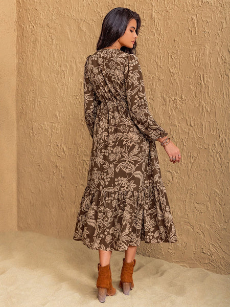 JANELLE Maxi Dress - Brown-Women Dresses- Boheme Junction