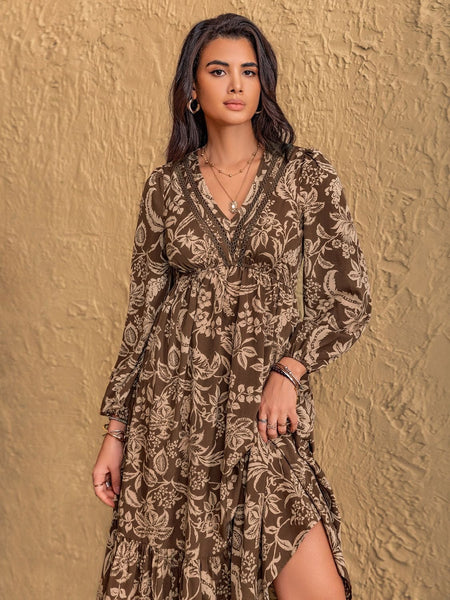 JANELLE Maxi Dress - Brown-Women Dresses- Boheme Junction