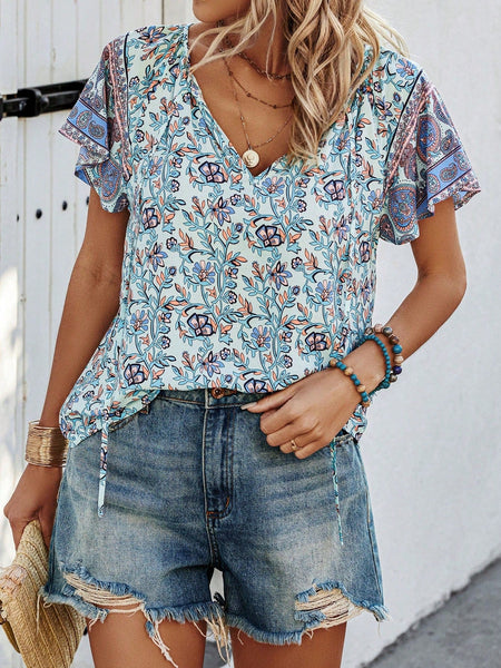 JOLIE Top - Blue-Women Blouses- Boheme Junction