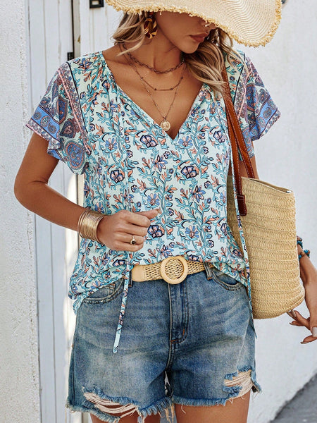 JOLIE Top - Blue-Women Blouses- Boheme Junction