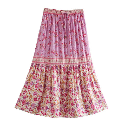 boheme junction SKIRT KIKI Midi Skirt - Pink | ONE LEFT