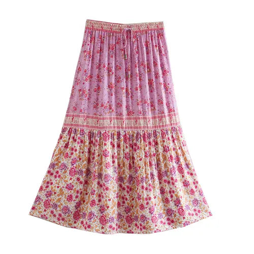 boheme junction SKIRT KIKI Midi Skirt - Pink | ONE LEFT