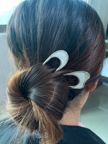 Boheme Junction Hair Clip one-size KRISTEN Hair Pins | Silver Moonstone