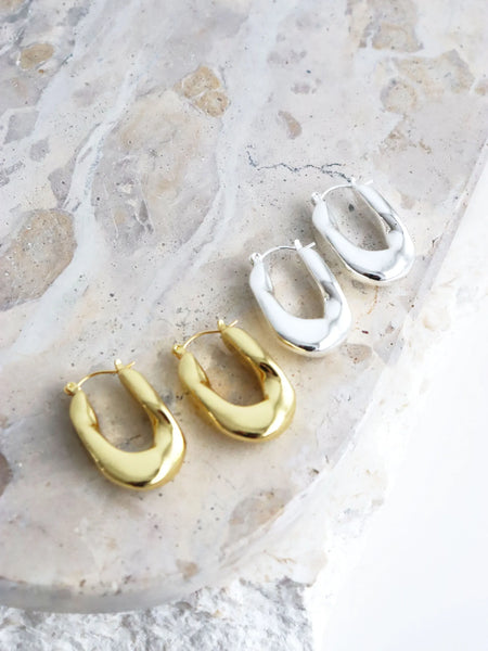 LEA WAVY Earrings in 18K Gold Plated-Earrings- Boheme Junction