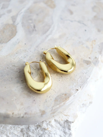 LEA WAVY Earrings in 18K Gold Plated-Earrings- Boheme Junction