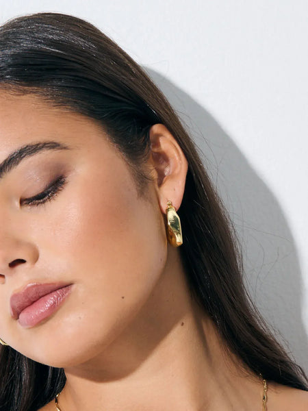 LEA WAVY Earrings in 18K Gold Plated-Earrings- Boheme Junction