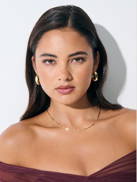 LEA WAVY Earrings in 18K Gold Plated-Earrings- Boheme Junction