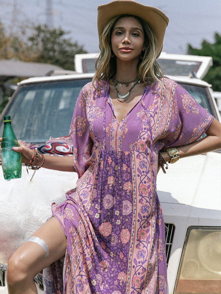 MOLLI Maxi Dress - Purple-Women Dresses- Boheme Junction
