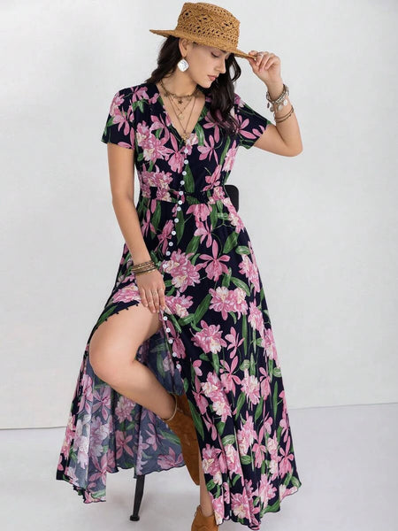 MARA Maxi Dress - Black/Green-Women Dresses- Boheme Junction