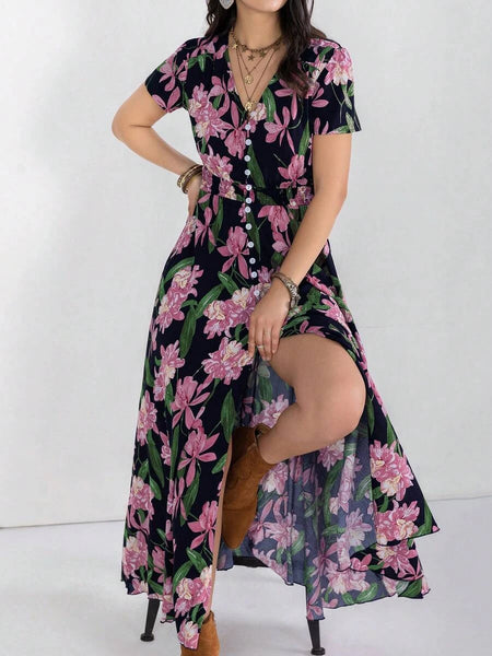 MARA Maxi Dress - Black/Green-Women Dresses- Boheme Junction