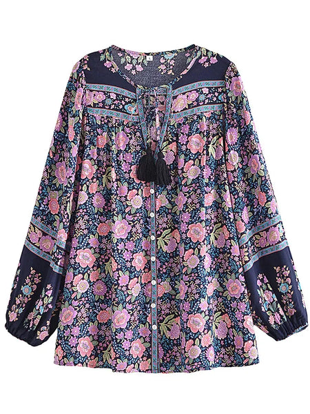 MELBA Top - Navy-Blouse- Boheme Junction
