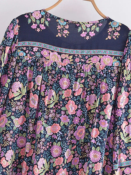 MELBA Top - Navy-Blouse- Boheme Junction