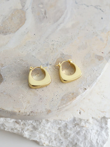 NORA Huggie Sterling Silver Plated Earrings-Earrings- Boheme Junction