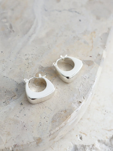 NORA Huggie Sterling Silver Plated Earrings-Earrings- Boheme Junction
