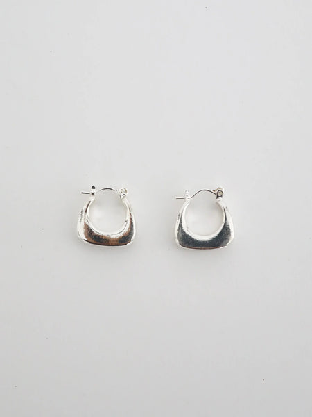NORA Huggie Sterling Silver Plated Earrings-Earrings- Boheme Junction