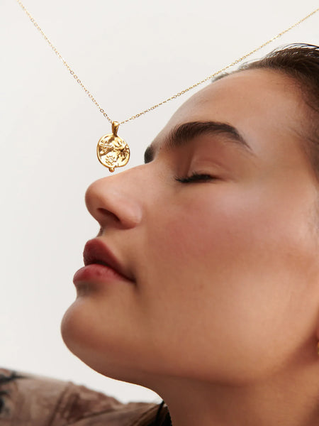 OCEAN COIN Charm 18K Gold Plated Necklace-Earrings- Boheme Junction
